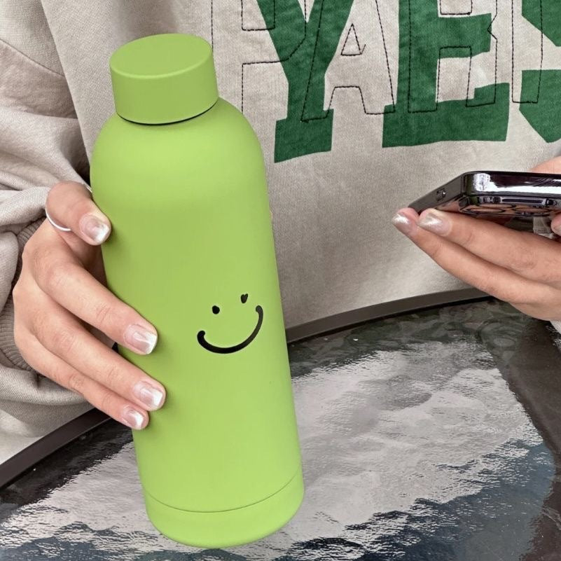 Stainless Steel Double-Walled Insulated Water Bottle Matte Powder Coating Leak-Proof Cap