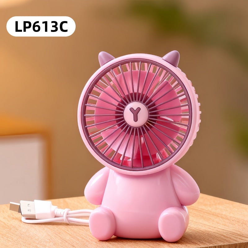 Ladies Table Fan USB-Powered Compact Animal Design Adjustable Airflow Desk Fan