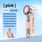 Portable High-Speed Mini Fan with LED Display and Night Light Compact Handheld Fan