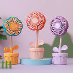 Women's Portable Mini Fan Flower Design Lightweight Handheld Cooling Fan