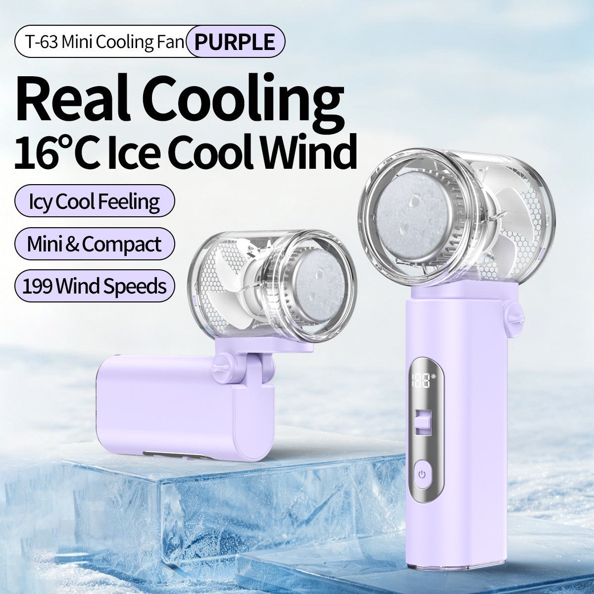 Portable Mini Fan with Cooling Function Lightweight Quiet Adjustable Speed
