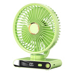 Wall Fan With Automatic Oscillation 5 Speed Levels LED Display Rechargeable Wireless