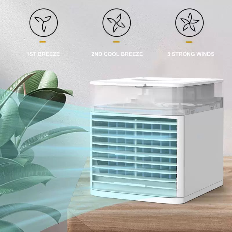 Compact Desktop Evaporative Air Cooler USB-Powered Portable Personal Fan with Adjustable Louvers