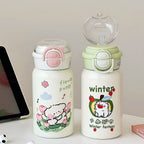 Insulated Ladies Water Bottle With Leak-Proof Safety Lid and Animal Design