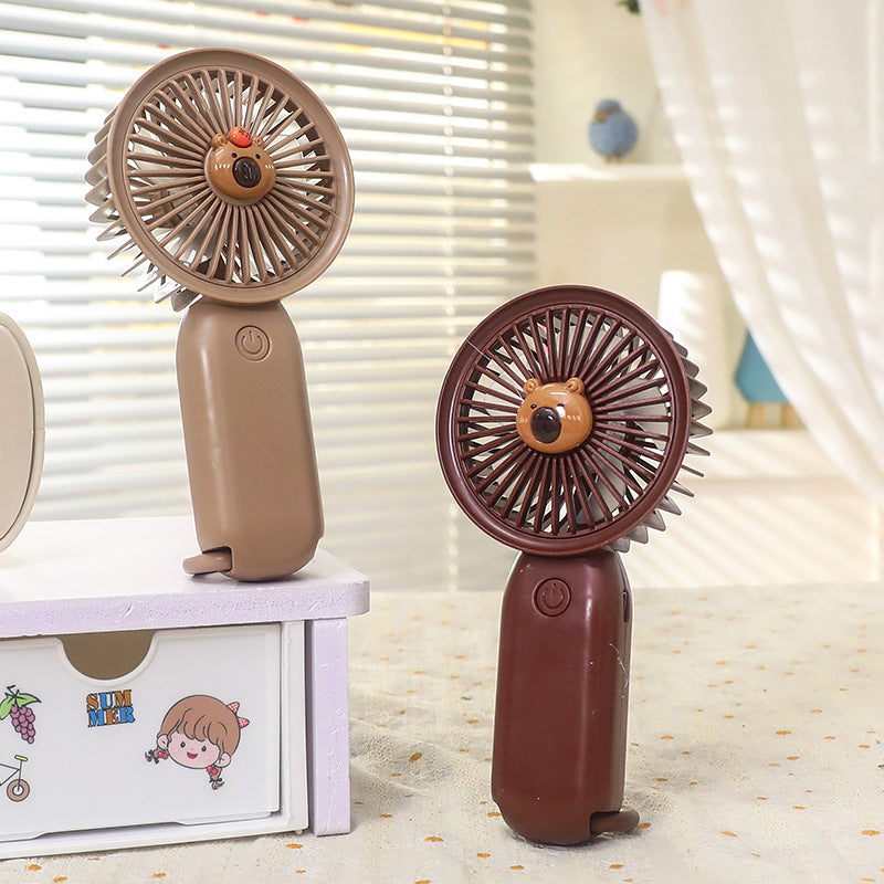 Portable Handheld Fan for Women Cute Bear Design USB Rechargeable Lightweight