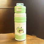Insulated Water Bottle with Leak-Proof Flip Lid BPA-Free Plastic Cute Dog Design for Women