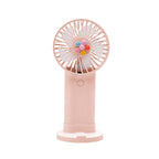 Portable Hand Fan Ladies Floral Design Rechargeable Battery Operated Quiet