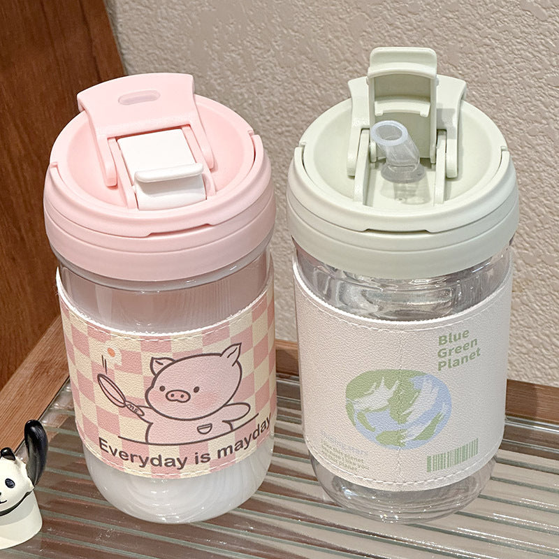Reusable Water Bottle for Women BPA-Free Plastic Leakproof Flip Lid Eco-Friendly Design
