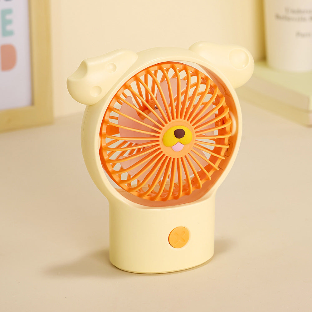 Portable Rechargeable Handheld Fan Bear-Shaped Compact Quiet USB Charging