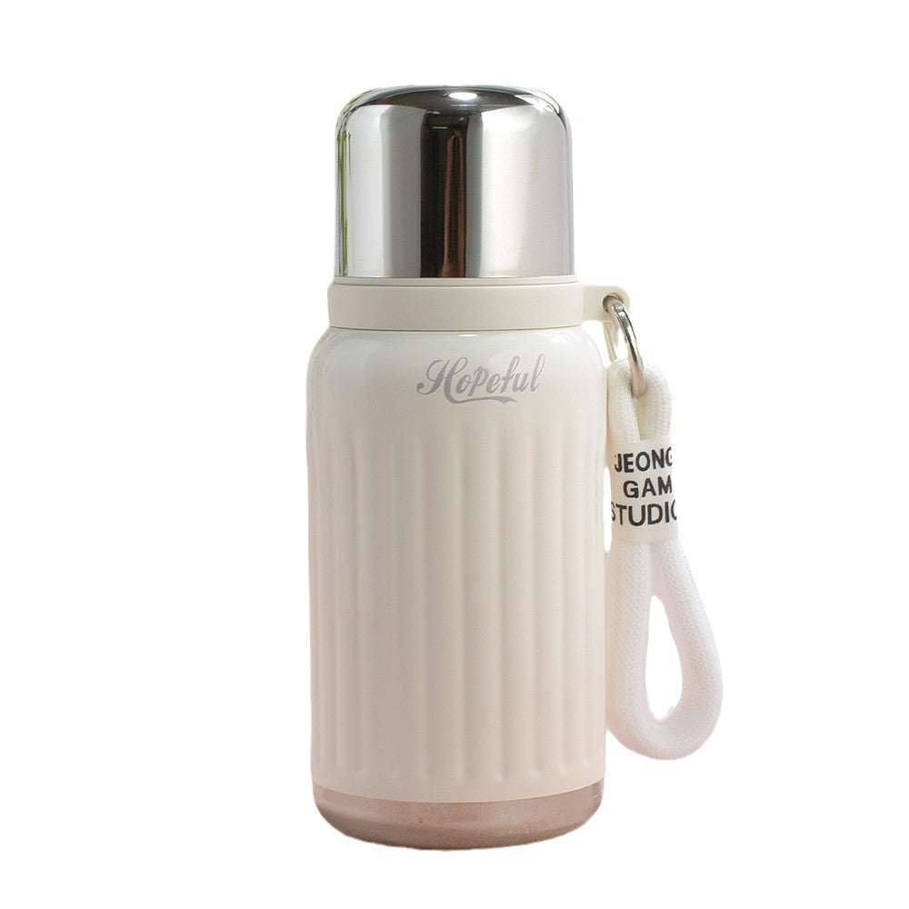 Insulated Stainless Steel Water Bottle Double-Walled Vacuum with One-Hand Safety Lock and Removable Cup