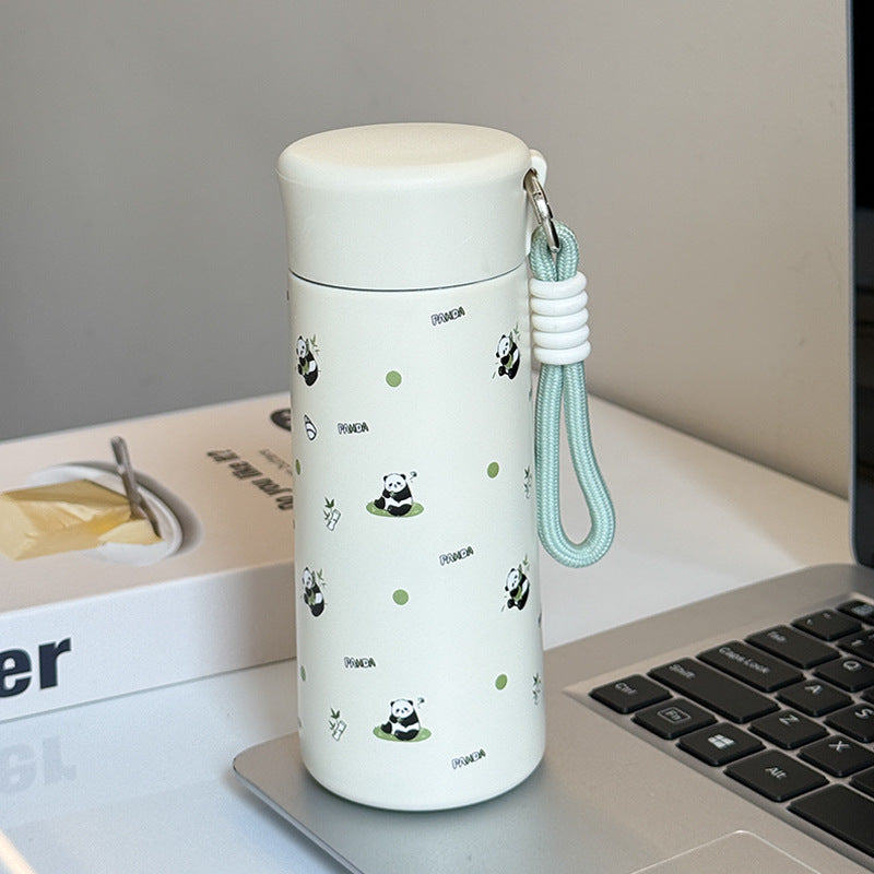 Women’s Insulated Water Bottle 500ml BPA-Free Plastic Leakproof with Carrying Strap and Playful Design