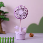Women's Portable Mini Fan Flower Design Lightweight Handheld Cooling Fan