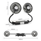 Harrow Dual-Head Adjustable Car Cooling Fan with Flexible Neck and Clip-On Mount