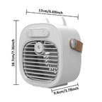 Personal Mist Cooler Fan USB Rechargeable Compact Portable with Adjustable Airflow and Leather Strap