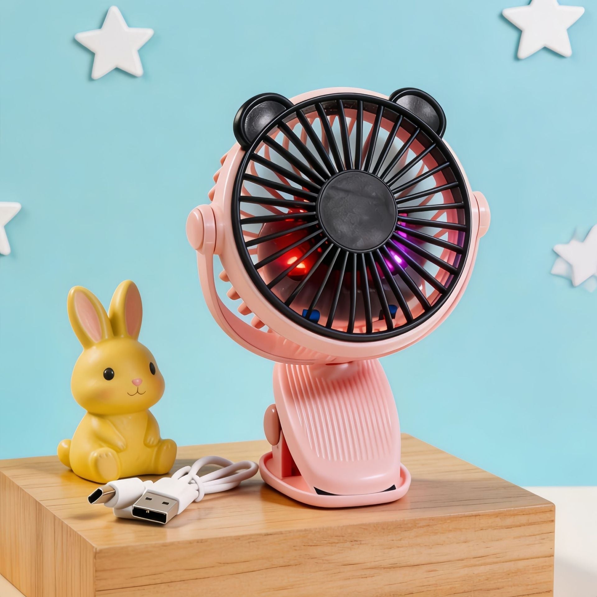 Portable USB Fan with Flexible Tilt Adjustable Compact Desk Fan for Home Office