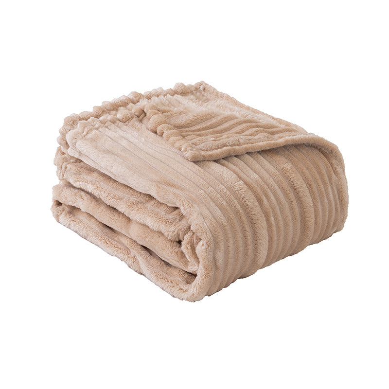 Brehn Women's Plush Fleece Blanket Ribbed Texture Soft Cozy Throw Blanket