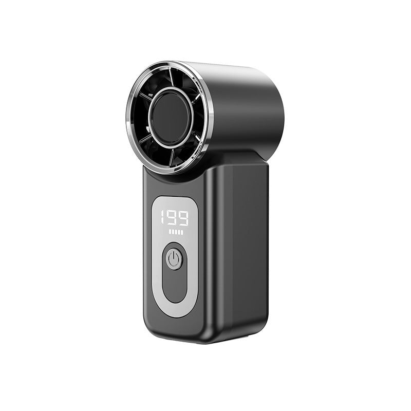 Portable Mini Wind Cannon Fan with Digital Display Rechargeable Battery Compact Design