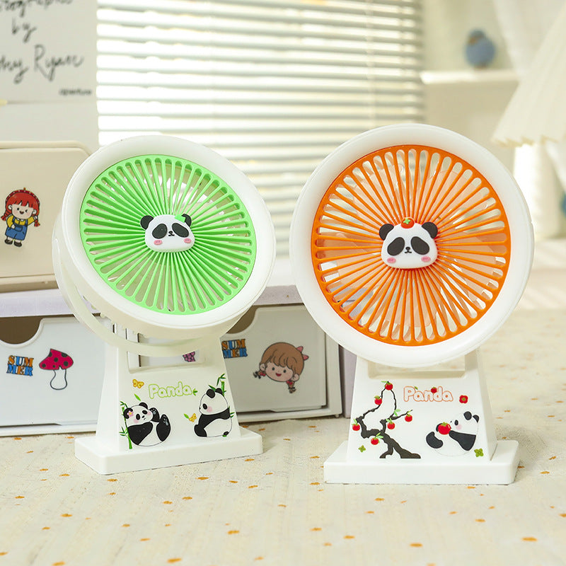 Portable Mini Fan USB Rechargeable Quiet Desk Fan with Panda Design Lightweight and Adjustable Tilt