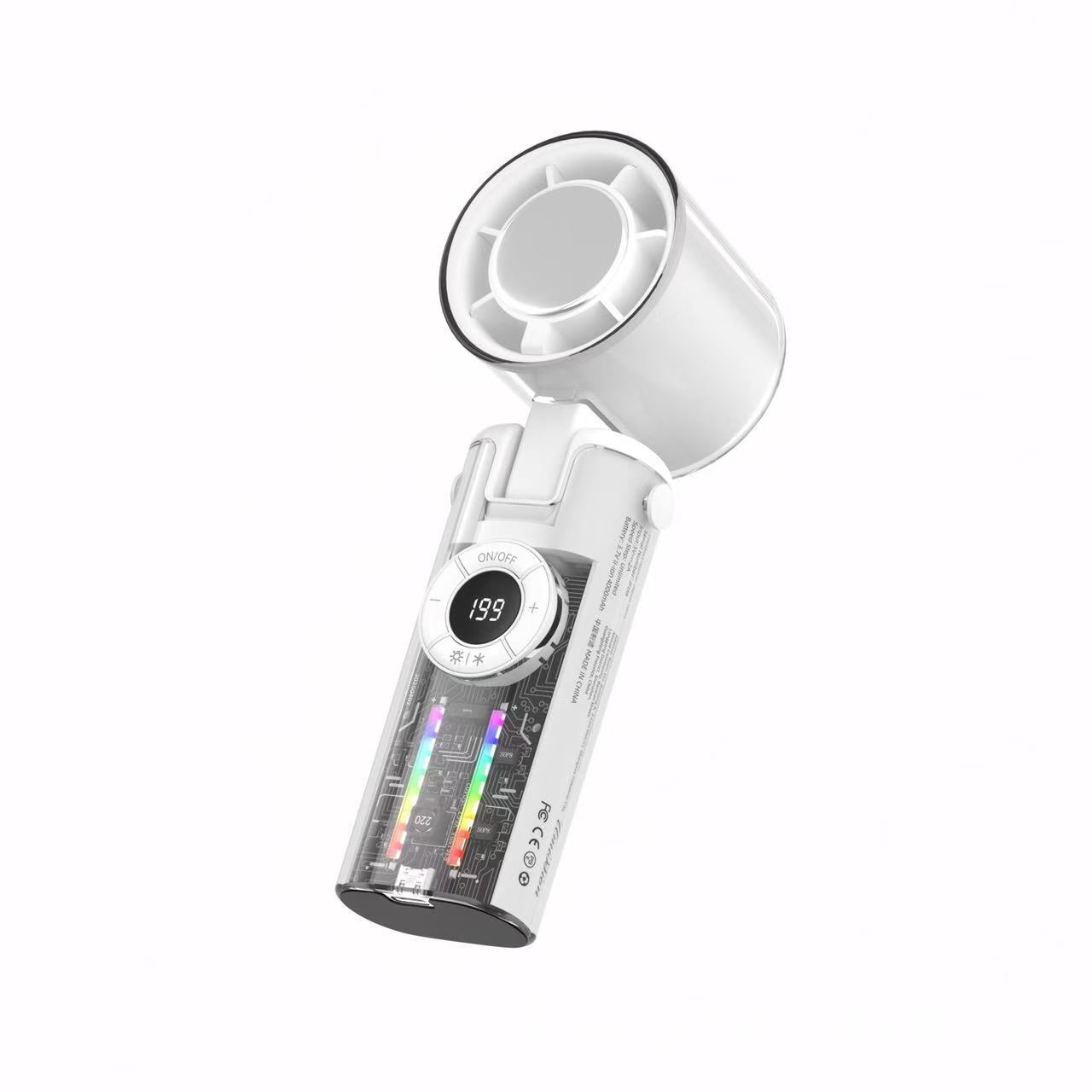 Portable Mini Fan Rechargeable USB Compact Personal Cooling Fan with LED Display