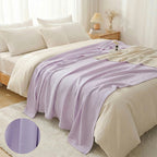 Bowlift Cotton Waffle Knit Throw Blanket Lightweight Breathable Cozy Bed Throw