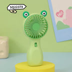 Portable Hand Fan Playful Frog Design Lightweight Quiet Operation Compact Cooling Fan