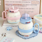 Creative Ceramic Teapot with Fruit Pattern Ergonomic Handle Easy to Clean Stylish Tea Pot