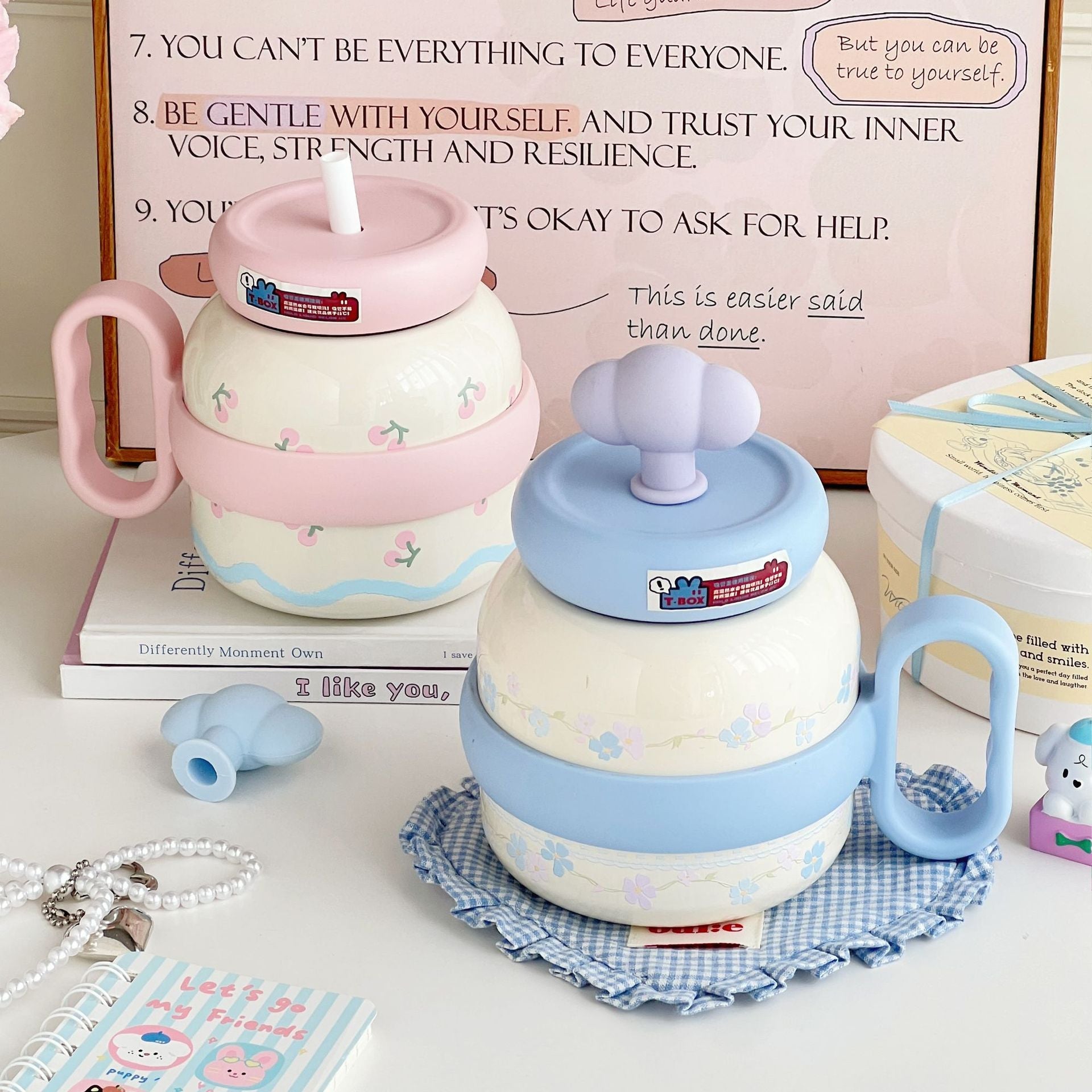 Creative Ceramic Teapot with Fruit Pattern Ergonomic Handle Easy to Clean Stylish Tea Pot
