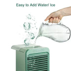 Personal USB-Powered Evaporative Desktop Cooler and Humidifier with Adjustable Louvers Compact Cube