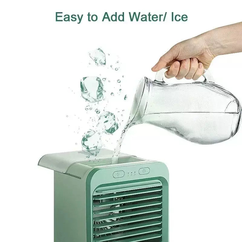 Personal USB-Powered Evaporative Desktop Cooler and Humidifier with Adjustable Louvers Compact Cube