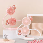 Women’s Portable Neck Fan Flexible Design USB Rechargeable Lightweight Quiet Cooling
