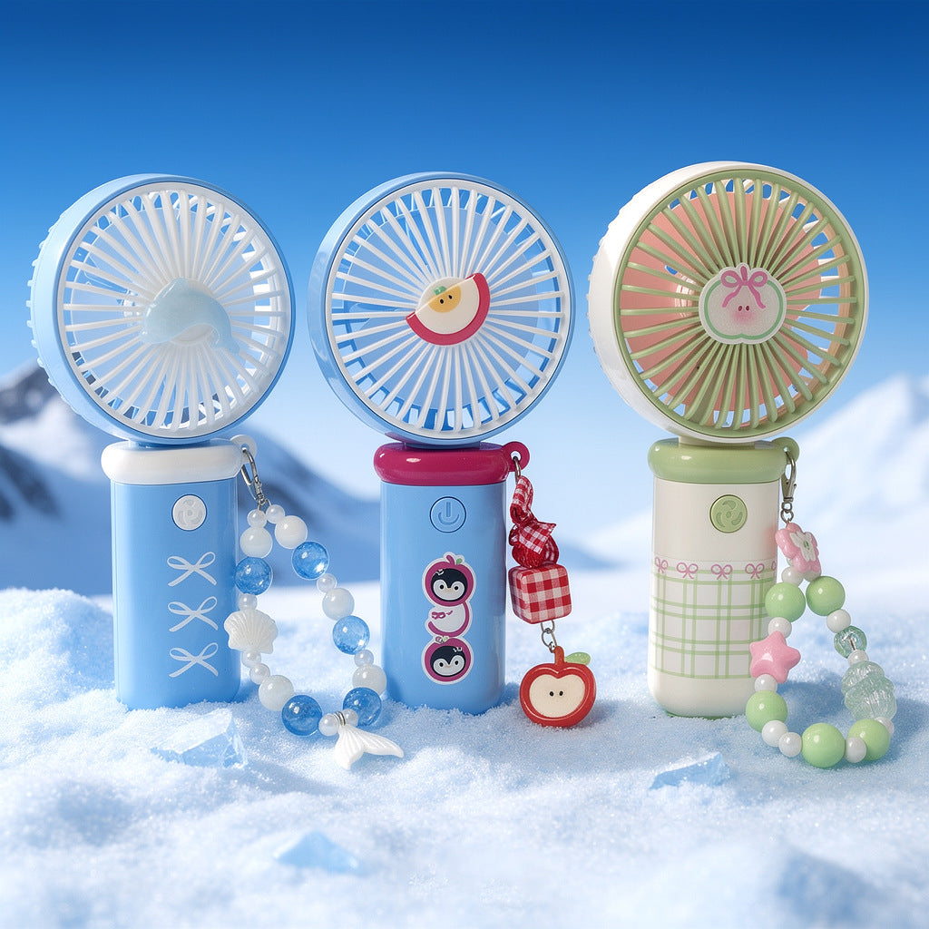 Portable Mini Handheld Fan Rechargeable USB Compact Lightweight with Animal Design