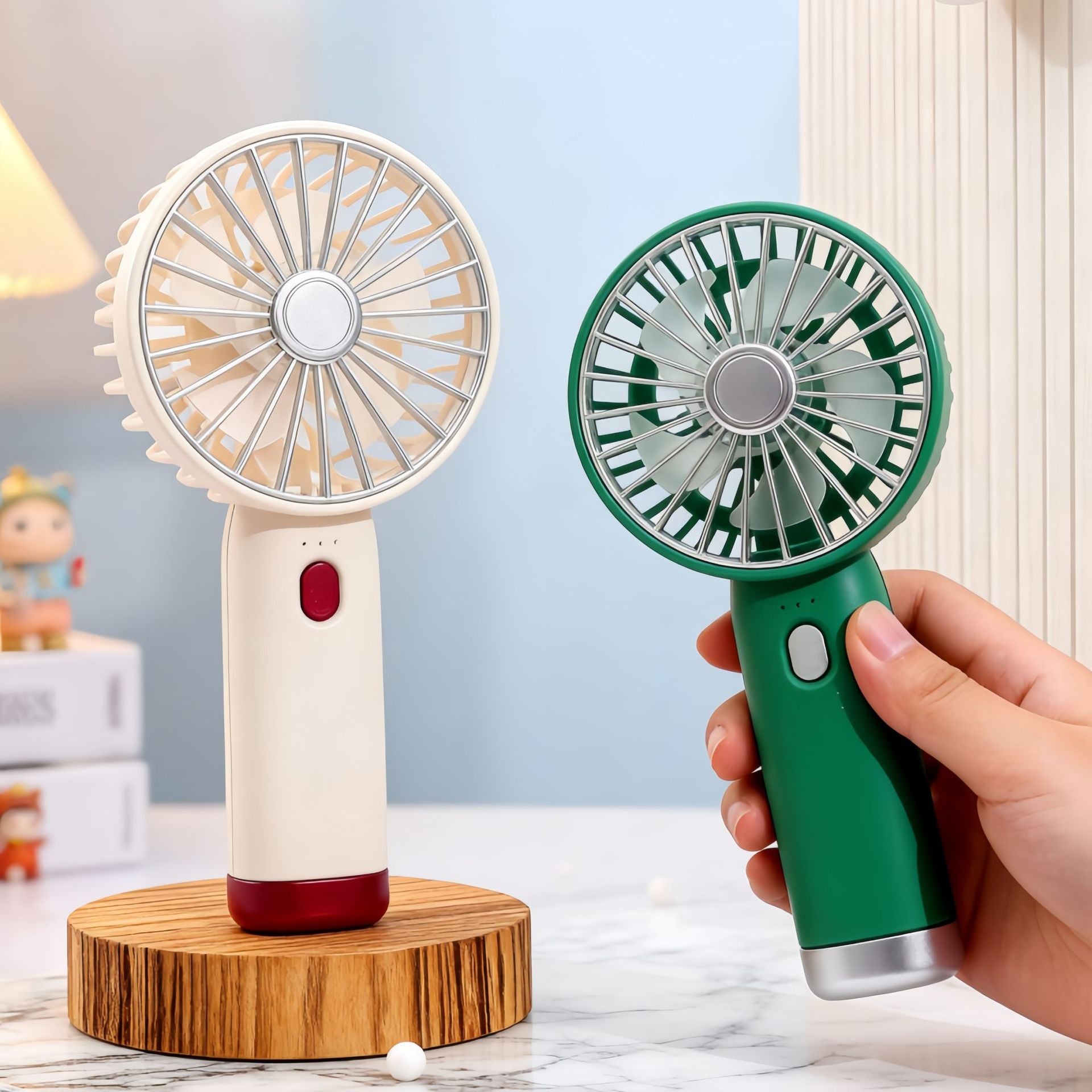 Portable Handheld Fan with Powerful Battery USB Rechargeable Ergonomic Design Lightweight