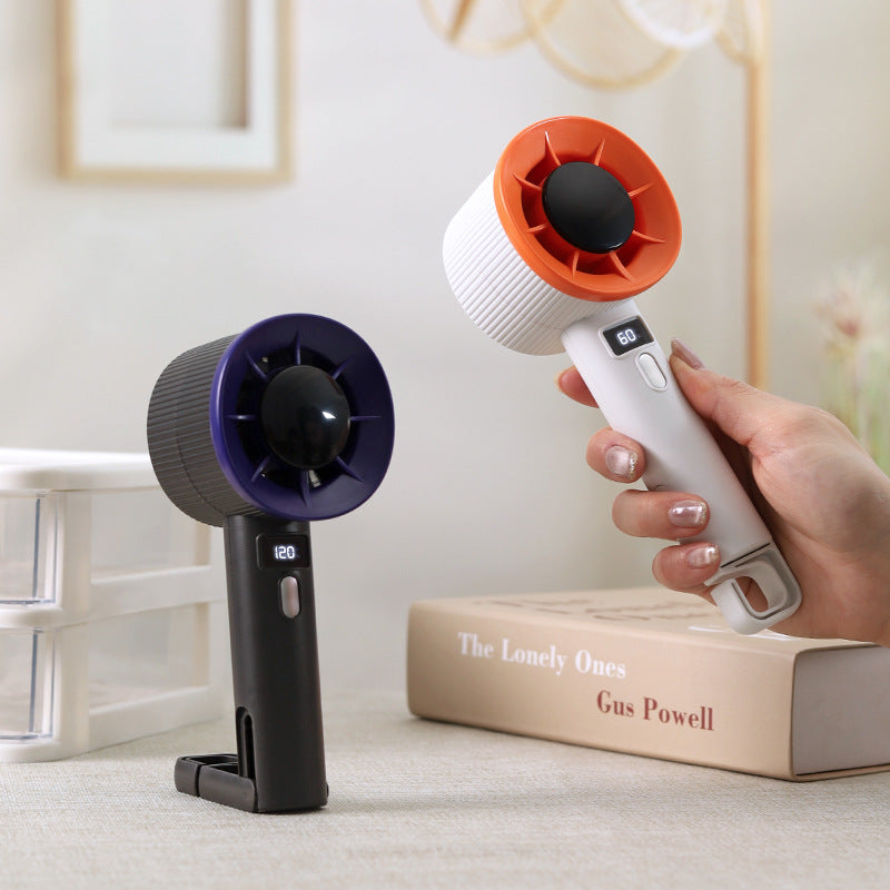 Portable Mini Fan with Adjustable Speeds and Digital Display Compact Battery-Powered Cooling