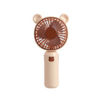 Ladies Hand Fan Portable USB Rechargeable Cute Bear Design 3-Speed Cooling