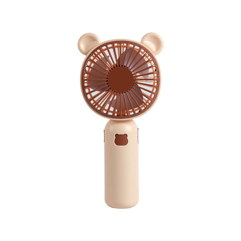 Ladies Hand Fan Portable USB Rechargeable Cute Bear Design 3-Speed Cooling