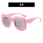 Women Rectangular Sunglasses Wide Frame UV Protection Lightweight Comfortable Fit