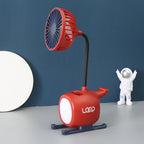 Multifunctional Table Fan with Flexible Arm and LED Light for Home and Office