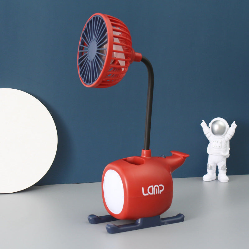 Multifunctional Table Fan with Flexible Arm and LED Light for Home and Office