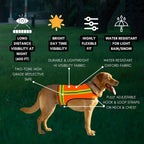 Dog Safety Vest High-Visibility Orange Reflective Stripes Adjustable Fit Lightweight