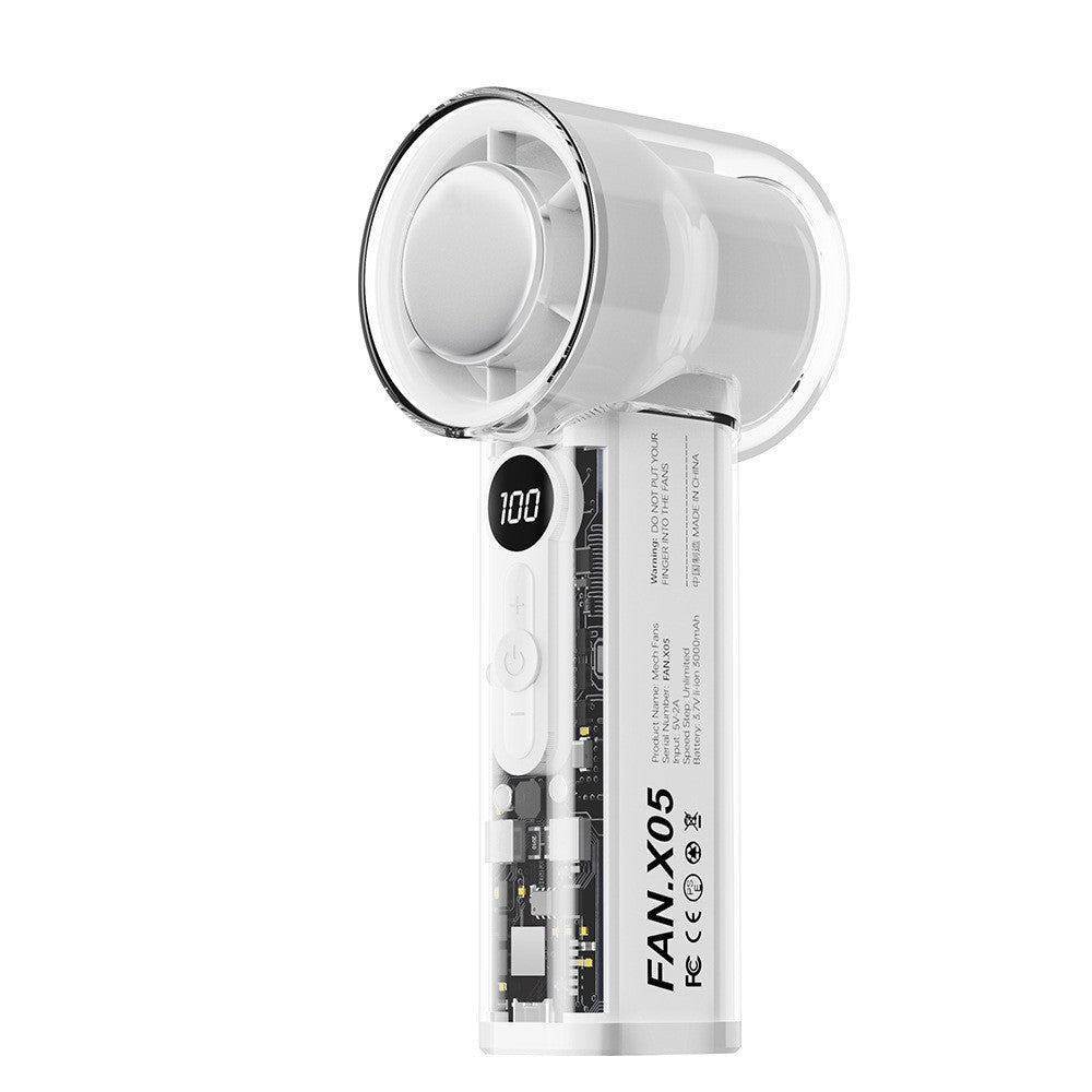 Portable Handheld Fan with Digital Speed Display Rechargeable Quiet
