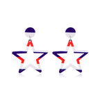 Women's Lightweight Star Earrings Enamel Flag Design Fishhook Closure Zinc Alloy