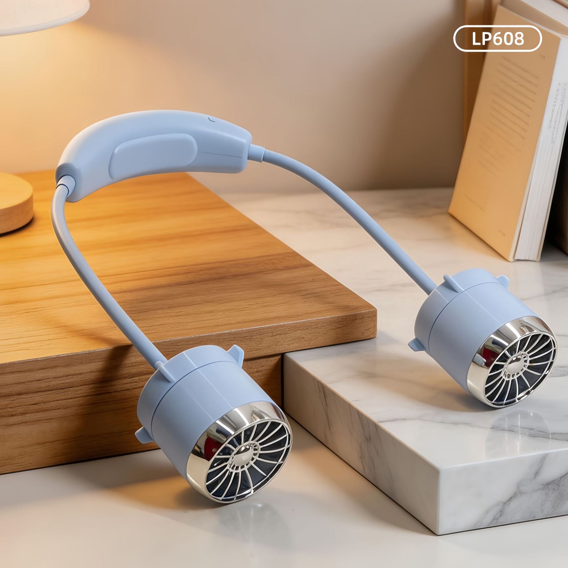 Women Wearable Neck Fan with Flexible Holder Portable Hands-Free Personal Cooling Fan