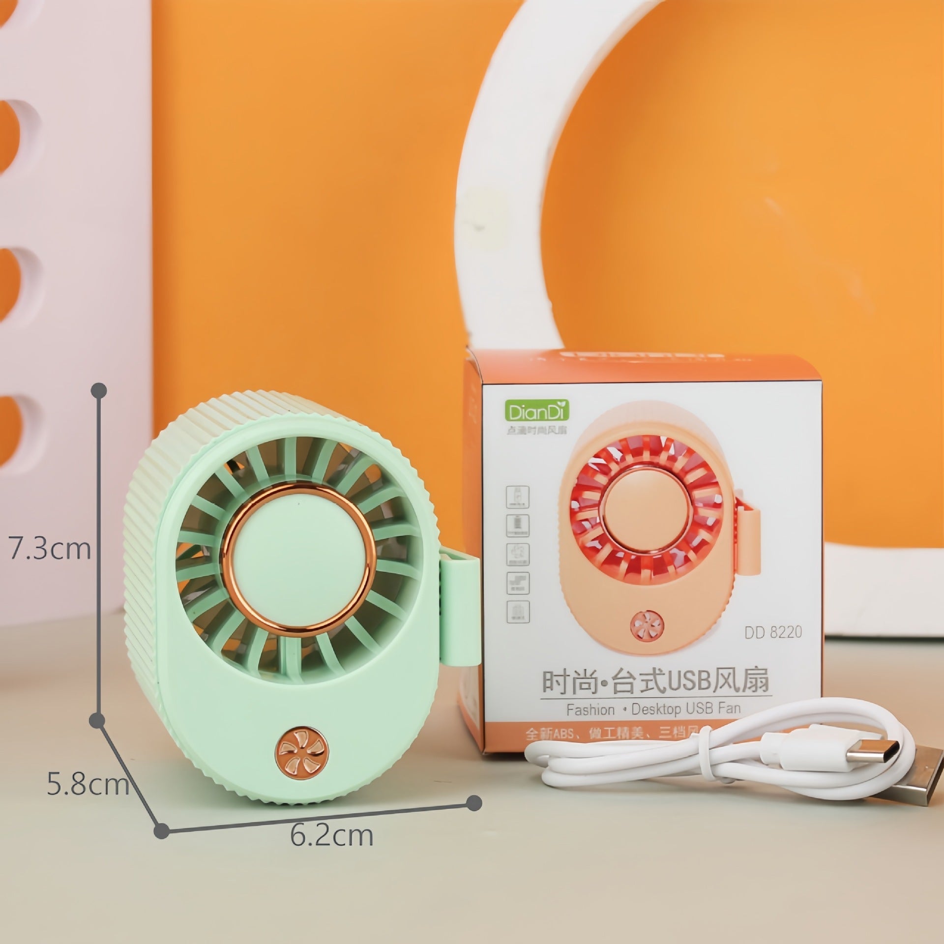 Women Portable Mini Fan USB Rechargeable Adjustable Tilt Compact Personal Cooling