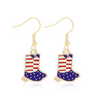 Women's Lightweight Star Earrings Enamel Flag Design Fishhook Closure Zinc Alloy