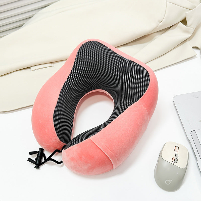 Unisex Memory Foam Travel Neck Pillow with Adjustable Straps and Breathable Cover