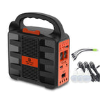 Harrow Portable Solar Power Generator High Capacity USB AC Outputs Lightweight with LED Lighting
