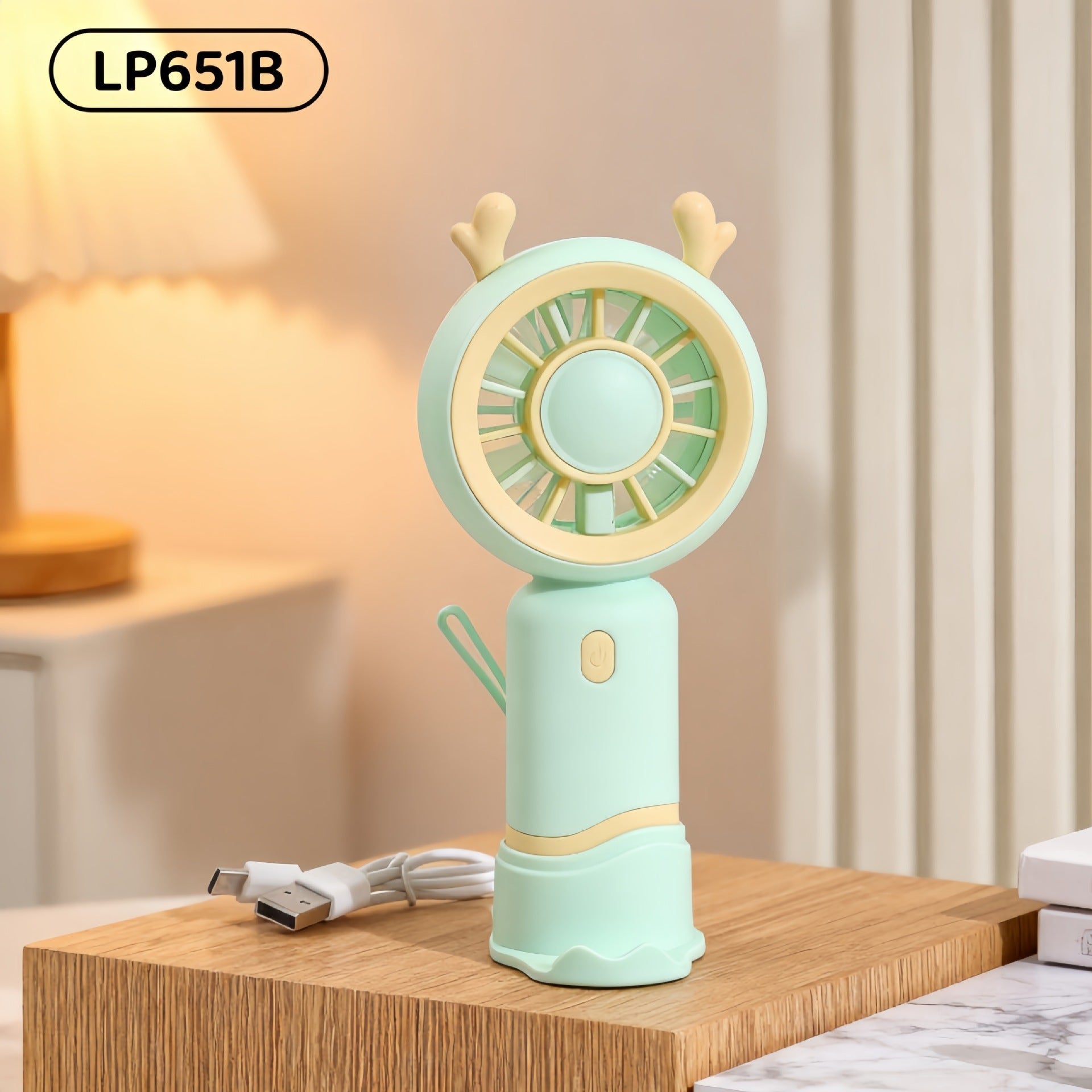 Portable USB Hand Fan for Women Compact Quiet Rechargeable with Cute Design