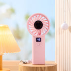 Compact Foldable USB Fan with Digital Display Quiet Motor Multi-Speed Control