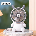 Portable USB Mini Handheld Fan with Cute Animal Design Lightweight Rechargeable Personal Fan