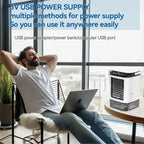 Portable Desktop Evaporative Cooler and Humidifier with Ultrasonic Mist and Ice Chamber